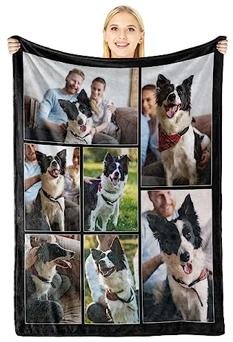 Personalisierte Geschenke Hunde Katzen, Personalisierte Decke mit Foto und Text, Hundedecke Katzendecken Waschbar und Flauschig, Hundedecke für Unterwegs Sofa Bett