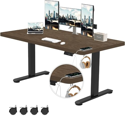TRIUMPHKEY Grand Bureau électrique réglable en Hauteur 180 x 80 cm avec 4 Commandes à mémoire de Forme Bureau réglable en Hauteur avec Fonction Protection Contre Les collisions Table d'ordinateur