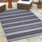HomebyHome Outdoor Läufer Wetterfest 80x250 cm Sisal Optik Streifen Design Läufer Schwarz - Balkon Teppich Wasserfest Küchenläufer - Für Garten, Terasse, Camping, Außenbereich Teppich