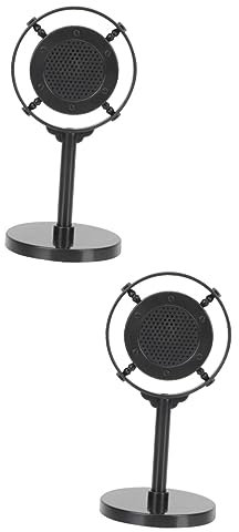 jojofuny 2pcs Old Fashioned Microphone Prop Karaoke Toys Educational Plastic Simulated Mic