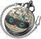 Tiong Alice in Wonderland Pocket Watch Group Eagle Dial Roman Numerals Quartz Pocket Watches with Chain for Women's Girl's