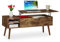 Relaxdays Couchtisch aufklappbar, 2 Seitenfächer, Wohnzimmertisch mit Stauraum, Industrial-Design, 45x108x40 cm, braun