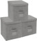 Augfox Set of 3 Kallax Storage Boxes - Stylish Storage Cubes, Photo Storage Boxes, Durable Storage Boxes with Lids for Clothes, Books, and Toys (Dark Grey, 32x32x32cm)
