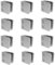 Sellon24® Glashalter 12 Stück Edelstahl Klemme Halter Glasplattenhalter für Treppen Geländer V2A Eckig 45 x 45 x 28 mm inkl. Gummieinlage flach geschliffen Set MOD 21.000 (Flach/Glasstärke: 10.76mm)