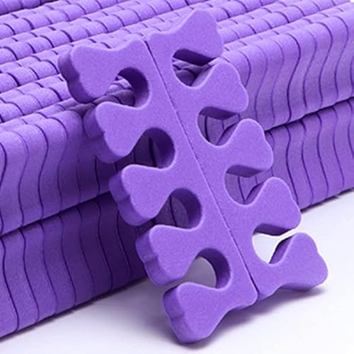 Leapiture 100 Stück Schwamm-Zehentrenner, Schwamm-Zehentrenner, Fingertrenner, Zehentrenner, Nagelkunst-Zehentrenner, Gel-Zehentrenner, Maniküre- und Pediküre-Werkzeug (Purple)