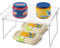 QIWODE Organizador Armario Cocina, Estanteria Almacenaje Cocina Plastico, Estante Cocina Transparentes Apilables, Baldas Armario Interior con Borde Superior Alto