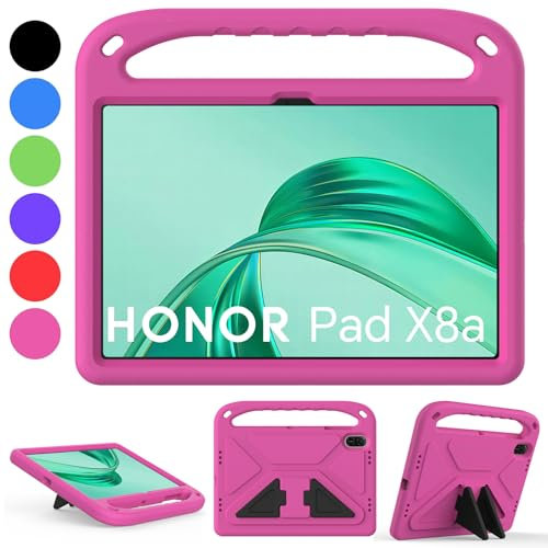 GOZOPO Kids Case for Honor Pad X8a 11 inch Tablet, Lightweight & Shockproof Handle Stand Case Compatible with Honor Pad X8a 2024 (Rose)