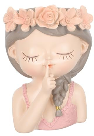 Happyyami Keramik Blumentopf Mit Mädchenkopf Und Gesicht Pflanzentopf Für Sukkulenten Und Kakteen Blumenbehälter Für Balkon Und Innenbereich Garten Und Wohnzimmerdekoration