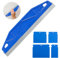 Stainless Steel 12-Inch Paint Cutting in Tools for Painting | 4-Piece Guard Paint Edger Tool | Smearing & Repairing Wallpaper Shield Kit (Blue)