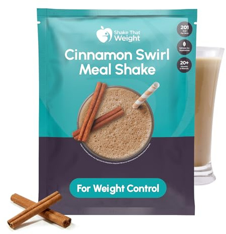 Shake That Weight Diet Shake - Cinnamon Swirl - Meal Replacement Plan for Weight Loss - Very Low-Calorie Diet - VLCD - High Protein, Lactose Free, Gluten Free, Low Sugar, Vegan Friendly