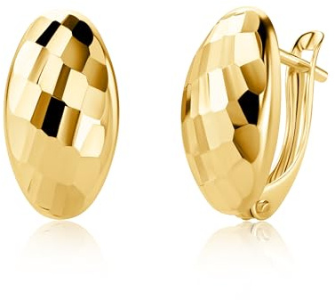 9 Karat 375 Gold Ohrringe Creolen Gelbgold Glänzend Ohrschmuck – EP040