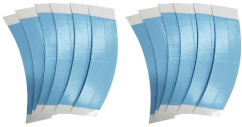 Sctecoau 12 Pièces D'Extension de Perruque Sans Couture Dentelle Perruque Double Face Colle Bleue Colle Bleue Anti-Transpiration pour Perruque