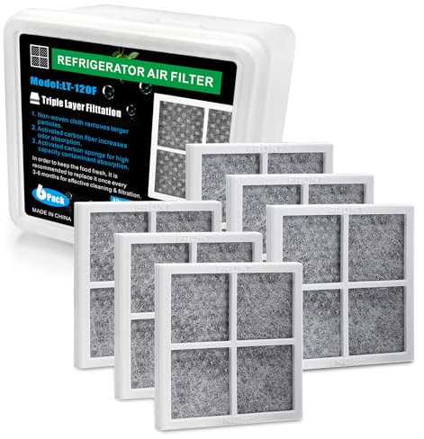 MEIYIDA Refrigerator Air Filter Replacement for LG-LT120F and Kenmore Models, Compatible with ADQ73214402, ADQ73214404, ADQ73334008 6-Pack