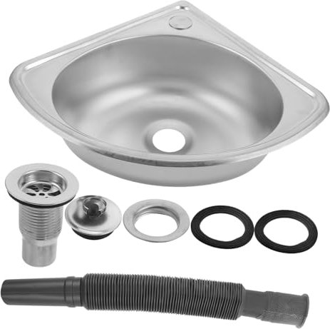 CHICAMPERA Wohnmobil-waschbecken Aus Edelstahl Kleines Eck-wandwaschbecken Einzelbecken Für Spülbecken Geschirrspülen Und Handwaschbecken Platzsparendes Design Für Wohnmobile Und Kleine Küche