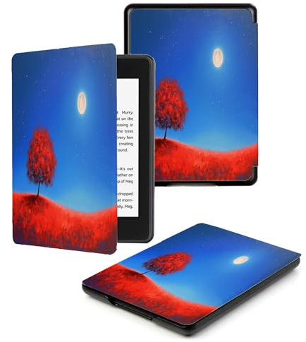 Case for Kindle 10th Generation 2019 (MODEL:J9G29R), Smart Auto Wake/Sleep PU Leather Lightweight Case for Kindle 10th Gen 2019 Release,Red Hills Tree