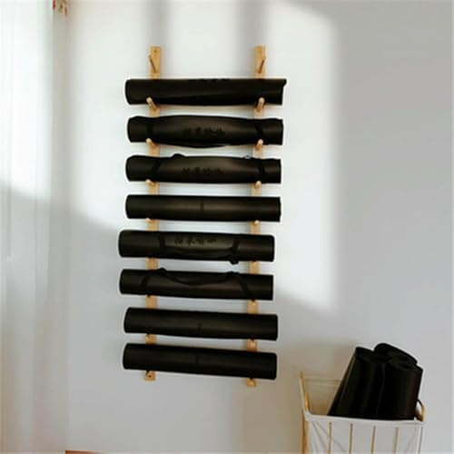 Yoga Mat Storage Rack Wall-mounted 9-Tiers Organizer for Mats Towels Foam Rollers Gym Home