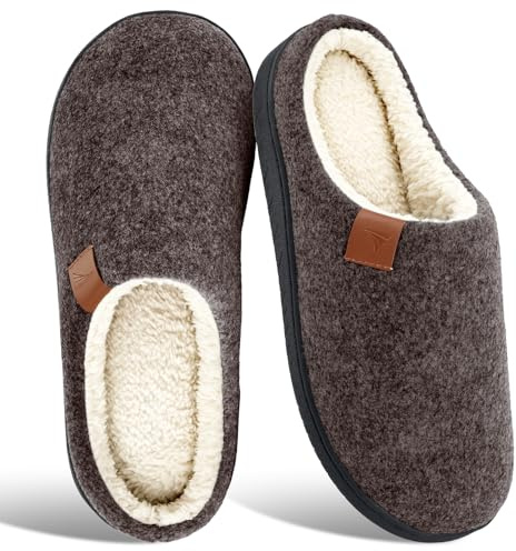 SROTRAS Hausschuhe Herren Warme Winter Pantoffeln Herren Bequem Filzpantoffeln Rutschfeste Mens Slippers Innen & Außen