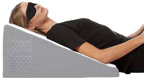 KATLKIU KATKLU Keilkissen 50×50×26cm – Orthopädisches Memory Foam Kissen für Reflux, Schnarchen, Rückenstütze, OP-Erholung & Lesen, mit Gratis 3D Schlafmaske