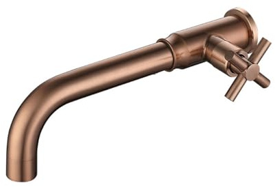 Rubinetto Lavabo Acqua Fredda Rose Oro Rotazione a 360° Monocomando Miscelatore Lavello Bagno a Parete,Oro Rosa