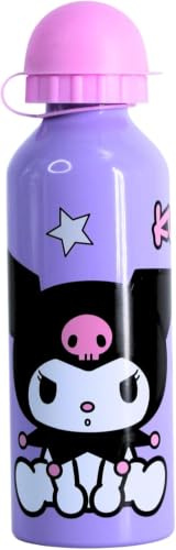 Hello Kitty Kuromi Botella Reutilizable, Botella de Viaje de Aluminio para Niñas, Capacidad 500 ml (Rosa)