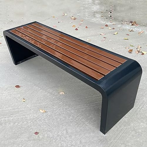 Gartenbank für 2 Personen, Poly-Holz, rückenfrei, wetterfest, für Veranda und Park