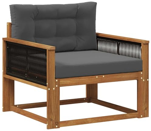 vidaXL Outdoor Mittelsofa Natur, Akazienholz Outdoor Mittelsofa, wetterfestes Patiositzmöbel, modernes Möbel für Gartenlounge und Balkon