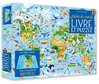 Coffret Atlas du monde (Livre + puzzle de 300 pièces): Coffret livre et puzzle