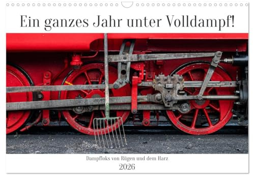 Ein ganzes Jahr unter Volldampf! (Wandkalender 2026 DIN A3 quer), CALVENDO Monatskalender: Dampflokomotiven von der Insel Rügen und dem Harz (CALVENDO Mobilitaet)