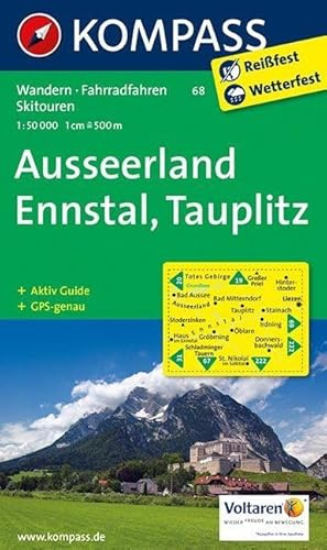KOMPASS Wanderkarte Ausseerland - Ennstal - Tauplitz: Wanderkarte mit Aktiv Guide, Radwegen und alpinen Skirouten. GPS-genau. 1:50000