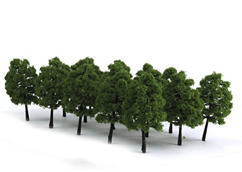 ROSENICE Modelo árbol árboles del Paisaje Paisaje Tren ferrocarriles escalan 1: 100 CM 9 20pcs (Verde Oscuro)