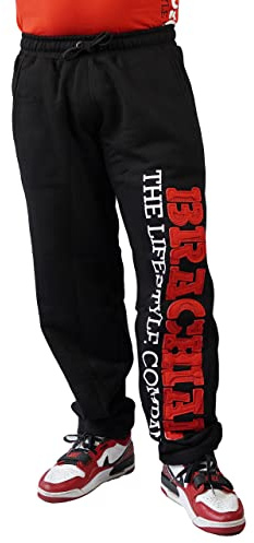 BRACHIAL® Bodybuilding Hose Herren [lockerer Schnitt, robuster Stoff] Schwarz/Rot XL | Fitness Kleidung | Bodybuilding | Pumperhose | Pants Men | Gym Clothing