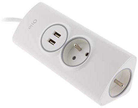 Otio - Multiprise d'angle 2P 16A + 2 USB précâblée - Blanc