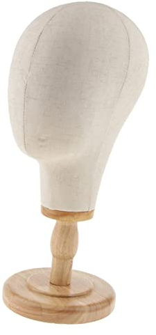 22 Zoll Segeltuch Perückenkopf Schaufensterpuppe Kopf Modellkopf Styroporkopf mit Stützfuß