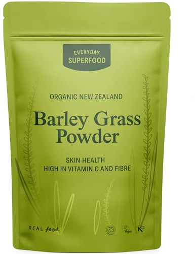 Everyday Superfood Organic New Zealand Barley Grass Powder 50g, Green Fine Milled Barley Grass Ideal in Juice and Smoothies