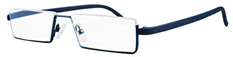 WANWAN Halbrahmen, blaues Licht, blockierende Lesebrille für Damen und Herren, leicht, TR90-Rand, Lesebrille mit Etui, blau