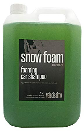 Valetissimo Snow Foam, Unscented Car Shampoo, Car Wash Shampoo, Pre Wash 5L | Valetissimo-concentrated unscented snow foam for manual or pressure washing, non-caustic, biodegradable