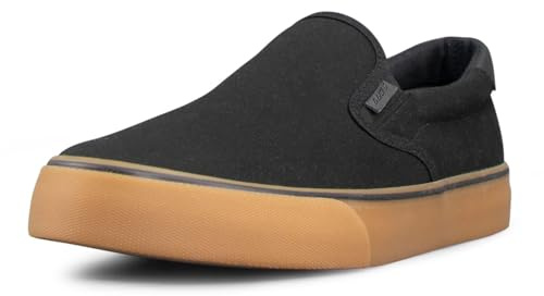 Lugz | Clipper Casual Sneakers for Men | Slip On Shoes for Men | Everyday Men Footwear, Black/Gum/Black, 11