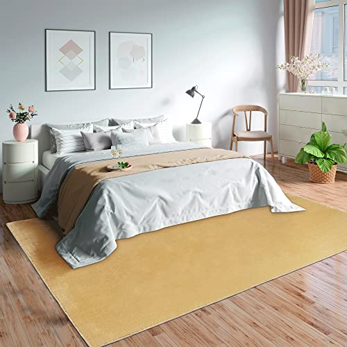 Mia's Teppiche Olivia Wohnzimmer/Schlafzimmer Teppich - waschbar - 160x220 cm, Gold