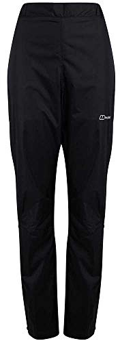 Berghaus Damen Deluge Überhose, wasserdicht und atmungsaktiv | Strapazierfähig | Bequeme Regenhose Hose, Schwarz/Schwarz, 18 33