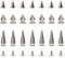 Sweieoni Ziernieten Set 150 Stück Killernieten Stachelnieten Silber Metall Punk Ziernieten Nieten zum Schrauben Spitznieten Nieten Spitz Schraubnieten Punk-Nieten für DIY Handwerk Dekoration
