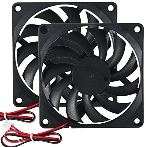 2Pcs DC 24V 8010 Fan Dual Ball Bearings 80mm 10mm Fan 3D Printer 80x80x10 Brushless Cooling Fan for Makerbot for 3D Printer PC CPU Computer Case Fan Cooler and Other Small Heat Dissipation Equipment