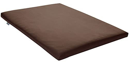 FORTISLINE Hundematte 80x60 cm M Braun – Waschbares Hundebett aus Kunstleder, Wasserabweisendes Hundekissen für Hundebox und Auto, Pflegeleichte Hundematte für kleine und mittelgroße Hunde