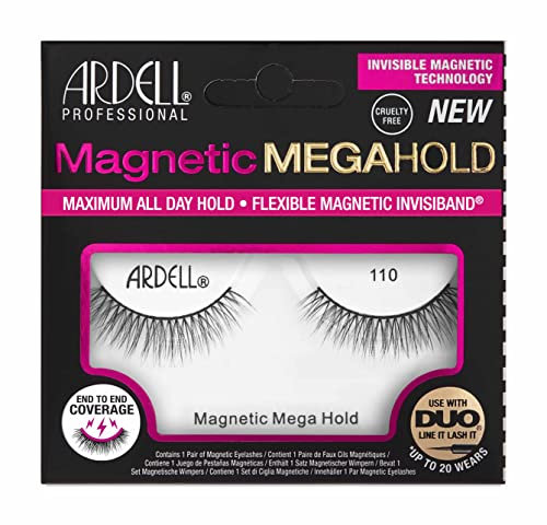 Ardell Magnetic MegaHoldLash - 110 | Falsche magnetische Wimpern | Unerkennbares Band und starker Halt | ohne Kleber | 1 Paar Wimpern