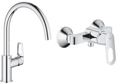Grohe Mitigeur Monocommande Evier Bec C Bauloop 31368001 (Import Allemagne) Chromé & Mitigeur monocommande Douche BauLoop 23340000