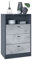 Vladon Kommode Pino V2, Made in Germany, Anrichte mit 3 Schubladen & 1 offenem Fach, Anthrazit matt/Beton Oxid Optik ohne LED (56 x 86,5 x 36 cm)