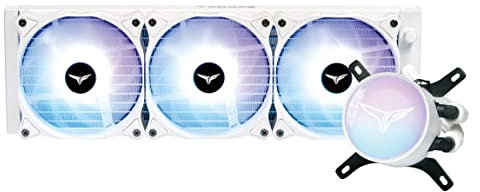 TEAMGROUP T-Force Siren GD360E AIO ARGB CPU Liquid Cooler Compatible with AMD Ryzen/Intel (LGA1700), All-in-One 4000 RPM Pump, Fan Speed 600-2000 RPM, Thin Nylon x Rubber Tubes, White TB130602