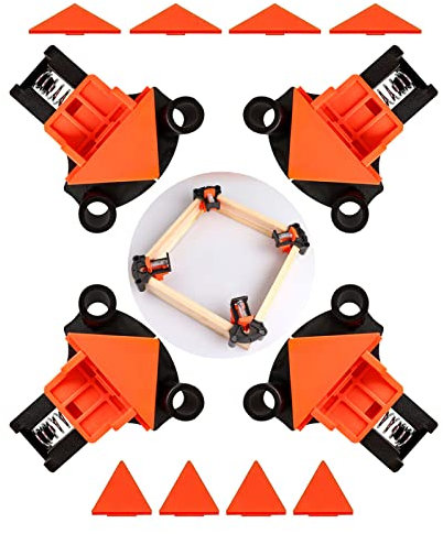 60/90/120 Degree Corner Clamp,Pro Carson Clamps for Woodworking,Adjustable Single Handle Spring Loaded Right Angle Clamp,Tool Gift for Men Father Carpenter, Welding, Drilling, Cabinets, Photo Framing