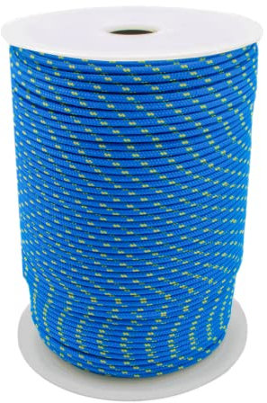 Polypropylen Seil PP Tau Schnur Tauwerk Leine Festmacher Flechtleine Reepschnur (Blau/Gelb, 6mm - 100m)