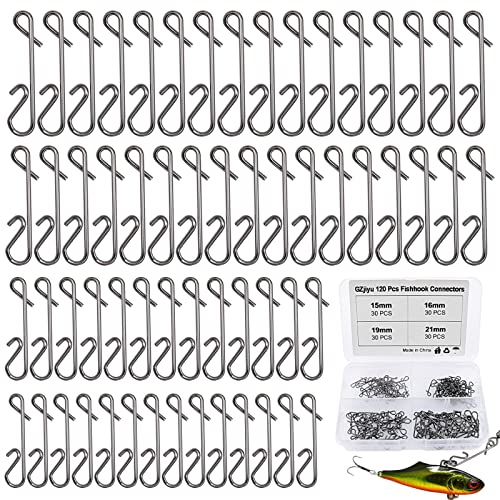 GZjiyu 120 STK Knotenlosverbinder Angeln Größe M-XXL Knotenlos Schnurverbinder, Edelstahl Wirbel Angeln, Knotenbinder Angelzubehör mit 1 Aufbewahrungsbox, fürs Meeresangeln