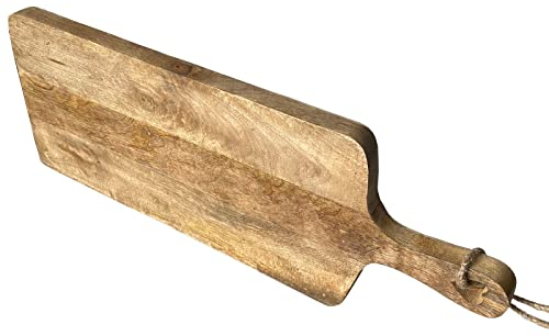 Holzbrett mit Herzdetail Schneidebrett Charcuterieboard 20x51 cm Vollholz 2 cm dick lebensmittelecht Mangoholz